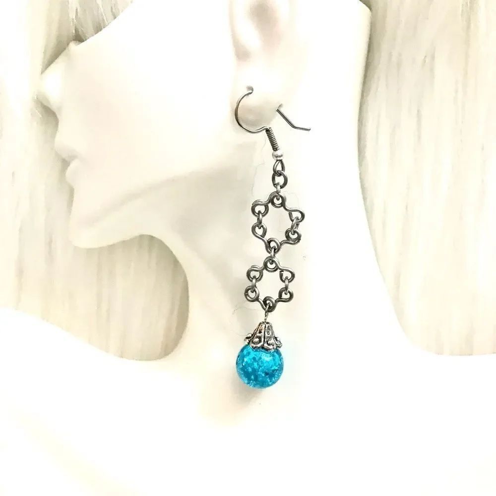 Wire beaded earrings